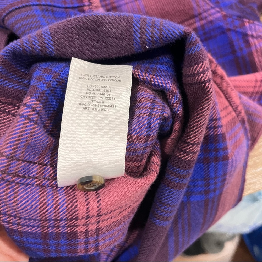 Aritzia | TNA oversized plaid shirt blue and purple 1 - Picture 6 of 8